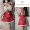 Rosa Sexy Íntimos Veludo Renda Xadrez Malha Transparente Tentação Coelho Feminino Uniforme de Natal Conjunto de Camisola 6727