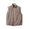 Correr al aire libre, resistente al agua, multibolsillos, cuello alto, estilo ropa de trabajo duradera, chaleco de algodón cálido, unisex. 13511