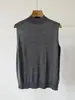Chaleco tejido Shimadzu de 18 puntadas y 60 hilos 100% lana con cuello semi-alto para mujer, estilo otoño, adelgazante, top pullover para superponer