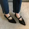 ¡Súper Real! Zapatos Mary Jane franceses de punta, zapatos negros versátiles de una correa y tacón bajo, nuevos estilos para primavera y otoño 2025