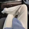 2025 Nuevos Pantalones Casuales de Chenilla de Cintura Alta Otoño e Invierno Nuevos Pantalones de Pana de Pierna Ancha Sueltos Rectos con Caída para Mujer