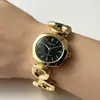 Reloj Pulsera Irregular Dorado Casual y Lujoso con Borde Exterior Redondo y Borde Interior Cuadrado, Reloj de Cuarzo de Aleación para Mujer, con un Toque de Alta Gama