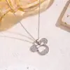 [Acero de titanio] Collar de lujo con diamantes de imitación, estilo ratón, elegante y elegante, cadena de clavícula a juego para mujer, ideal para celebridades de Internet. Cadena de acero de titanio.