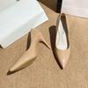 Tacones Altos, Tacones de Aguja, Nuevos Zapatos Profesionales de Punta Fina de Boca Baja Estilo Francés para Mujer Primavera y Otoño 2023, Elegantes para Ir al Trabajo