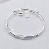 Nuevo Pulsera de Dos Generaciones Envuelto en Espiga de Arroz para Mujer con Colgante de Mariposa y Loto, Pulsera de Plata Pura 999 Chapada de Empuje y Tirón