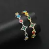 Pulsera Hip-Hop Transfronteriza Europea y Americana con Cadena de Piedras Preciosas de Colores, Pulsera para Hombre de Circonita con Forma de Estrella, Accesorios de Piedra Triangular Irregular