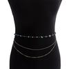 Moda de joyería transfronteriza europea y americana multicapa turquesa color natural cadena de cintura para mujer cadena corporal de chica caliente accesorios al por mayor