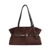 Bolso de Mano Retro de Gamuza Gran Capacidad Bolso de Mujer 2026 Nuevo de Moda Paleta de Colores Otoñales Bolso de Mano para el Trabajo