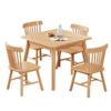 Combinación de Mesa de Comedor y Sillas de Madera Maciza Completa Nórdica Mesa de Comedor para Apartamento Pequeño Mesa Cuadrada de Tronco Occidental Mesa de los Ocho Inmortales Mesa Cuadrada de 80 de Ancho