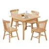 Juego de mesa y sillas de comedor de madera maciza, estilo nórdico, mesa de comedor para apartamento pequeño, mesa de comedor cuadrada de madera natural, mesa cuadrada de 80 cm de ancho, mesa de los Ocho Inmortales