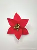 Flores Navideñas Personalizadas por el Fabricante, Flores Navideñas de Terciopelo con Borde Dorado Personalizadas, Arreglos Florales para Árbol de Navidad, Cabezas de Flores Navideñas en Varios Colores
