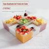 6055 Copo de plástico descartável cubo de fruta Jiugongge Copo de sobremesa quadrado pudim iogurte copo de mousse 150ml
