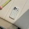 Funda de Teléfono Sencilla con Puntos de Colores Chapada en Oro para Apple iPhone 15, Adecuada para Apple 17/16 Pro Max, Cubierta Anti-Caídas