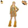 Traje Hippie Americano Grande para Mulheres Fantasia Hippie para Adultos de 60 Anos Distribuição Atacado