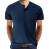 Camiseta de manga corta de verano 2023 para hombre de Europa y América, comercio exterior, camiseta Henry para hombre, camiseta superior de Amazon, ropa al por mayor