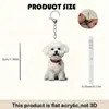 Chaveiro de Acrílico Bichon Frisé Branco Fofo 2D, Adequado para Decoração de Bolsa e Chave de Carro, Ideal