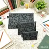 Set de 3 Bolsas de Malla Negra de Terciopelo con Forma de Corazón con Cremallera para Maquillaje y Joyería, Especialmente Diseñado para los Exámenes de Ingreso a la Preparatoria