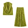 Atacado Fábrica de Roupas Femininas Transfronteiriça 2026 AliExpress Mais Vendido Sem Mangas Gola Swing Temperamento Casual Conjunto
