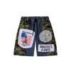 Conjunto de Ropa de Hip-Hop a la Moda para Niños, Pantalones Cortos de Mezclilla con Parches de Manga Corta, Conjunto de Ropa para Actuación, Ropa Elegante de Hip-Hop para Actuación