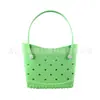 Bolsa de Praia Eva Europeia e Americana Bolsa de Mão para Exterior, Acessórios DIY Personalizáveis, Estilo Coreano, Grande Capacidade, Bolsa Perfurada Simples e Fashion