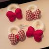 Anillos de Pelo de Felpa con Lazo Rojo de Año Nuevo Cuerda para el Cabello Infantil Anillos para la Cabeza Hatching Marubeni Diadema Tocado para Mujeres