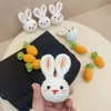 Pingente de Coelho da Sorte Coelho Fofo Feito à Mão Crochê Cenoura Coelhinho de Dinheiro Acabado Chaveiro DIY