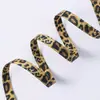 Fita Huiya de Poliéster-Algodão Estampa de Leopardo 1cm Fita Dupla Face para Artesanato Atacado de Roupas Europeias e Americanas Materiais de Natal para Roupas Europeias e Americanas
