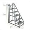 Escada de Degraus Espessada para Armazém, Casa e Uso Industrial, com Corrimãos, Três ou Quatro Degraus, com Rodas, Escada de Escalada Móvel