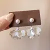 Nuevos Pendientes de Moda Corea del Sur Flor de Niebla Mar de Flores Franceses Elegantes Perla Flor Dos Formas de Usar Pendientes Estilo Mori Estilo Hada