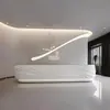 Balcão Frontal de Fibra de Vidro com Formato Especial Pintado em Arco Balcão de Recepção de Empresa Balcão de Caixa de Salão de Beleza Grande Simples de Alto Padrão Bar