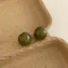 Pendientes de Gota Redondos de Esmalte de Diseño Retro de Lujo Ligero de Moda para Mujer, Ornamentos para Orejas de Temperamento Único Versátiles de Alta Gama