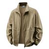 Chaqueta de Hielo y Seda Jianheng Protección Solar Fresca Secado Rápido Transpirable para Hombre Cuello Alto Delgada Color Sólido Talla Grande Holgada Chaqueta de Exterior