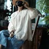 Luogu Ni Camisa Estampada Feminina Algodão Puro Artístico Gola Boneca 10644 Oferta Especial de Liquidação