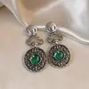 Relieve Dorado con Patrón~Pendientes Redondos Tallados Estilo Medieval Pendientes de Lujo de la Corte Europea y Americana Pendientes Ligeros de Lujo de Gama Alta para Mujer