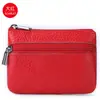 Cartera mini de cuero genuino directo de fábrica versión coreana de linda bolsa para monedas con cremallera monedero con cremallera se puede distribuir agente