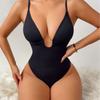 Modelador Feminino Europeu e Americano Transfronteiriço Sexy Decote V Profundo Controle de Barriga Levanta Bumbum Fio Dental Roupa Modeladora Justa de Peça Única