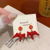 Fique Rico Logo, Ano do Cavalo, Brincos Cavalo Vermelho, Novo Estilo Quente de Venda 2026, Brincos de Luxo para Mulheres