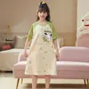 Camisón de Verano Delgado de Manga Corta para Niñas, Pijama Lindo para Niños, Verano, Niña Pequeña, Dibujos Animados, Niños Grandes, Princesa, Ropa para el Hogar