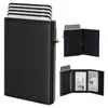 Caja de Tarjetas Metálica Automática Emergente de Amazon Cartera de Gran Capacidad con Ranuras Múltiples Cartera Antirrobo para Hombres de Negocios