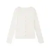 Cárdigan de Acetato Tencel Lyocell para Mujer, Estilo Coreano, Amigable con la Piel, Tejido de Algodón y Lana para Primavera/Verano, Manga Larga, Botones de Concha, Cárdigan Ligero