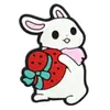 Nova Decoração Plana de Ovo de Páscoa Lembrança Acessórios DIY Coelho de Desenho Animado Patch de Borracha Macia PVC