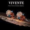 Exquisitos Aretes de Margarita con Diamantes Completos Chapados en Oro Real Diseño Nicho Primavera y Verano Celebridad de Internet Superventas Aretes de Alta Gama