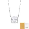 Collar de moissanita cuadrado de moda para comercio exterior transfronterizo, no se decolora, cadena versátil S925 de plata para mujer para el trabajo