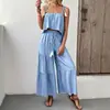 Amazon 2026 Nuevo Conjunto Transfronterizo Estilo Fresco Europeo y Americano: Conjunto de Dos Piezas de Top Camisola y Pantalón de Pierna Ancha en Color Sólido