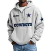Roupas Masculinas Novas Transfronteiriças 3D Amazon Mais Vendidas Moletom com Zíper Moletom Tendência Comércio Exterior Nova Série da NFL