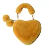 Bolso de Peluche Estilo Coreano Nuevo, Bolso de Moda con Tema de Amor, Versátil para Otoño e Invierno, Bolso de Hombro Cruzado, Bolso de Mano con Tema de Amor, Billetera para Monedas