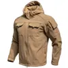 Jaqueta Softshell Tática Masculina Tamanho Europeu À Prova de Vento Impermeável Roupas de Montanhismo Outdoor Outerwear Espesso com Múltiplos Bolsos