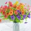 Novo Produto Transfronteiriço: Flores Artificiais, Buquê de Eucalipto de 7 Galhos e Violetas, Flores Artificiais para Decoração de Casa com Paisagem Pastoral