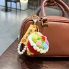 Llavero de Mini Ramo Tejido a Mano "Gracias por Estar Aquí" Colgante con Etiqueta para Regalo del Día del Maestro, Adorno para Bolso para Maestros