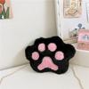 Bolsa pequena redonda estilo coreano, nova bolsa de ombro com corrente, estilo coreano, com pata de urso peludo, contraste de cores, simples, para meninas